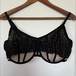 Adore Me Elegant Black Lace Underwire Bra
